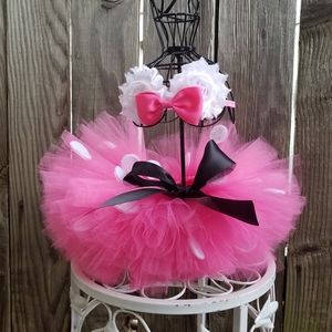 MINNIE MOUSE TUTU PINK POLKADOT SIZE 12 MONTHS